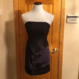 BCBG Generation black metallic strapless dress.